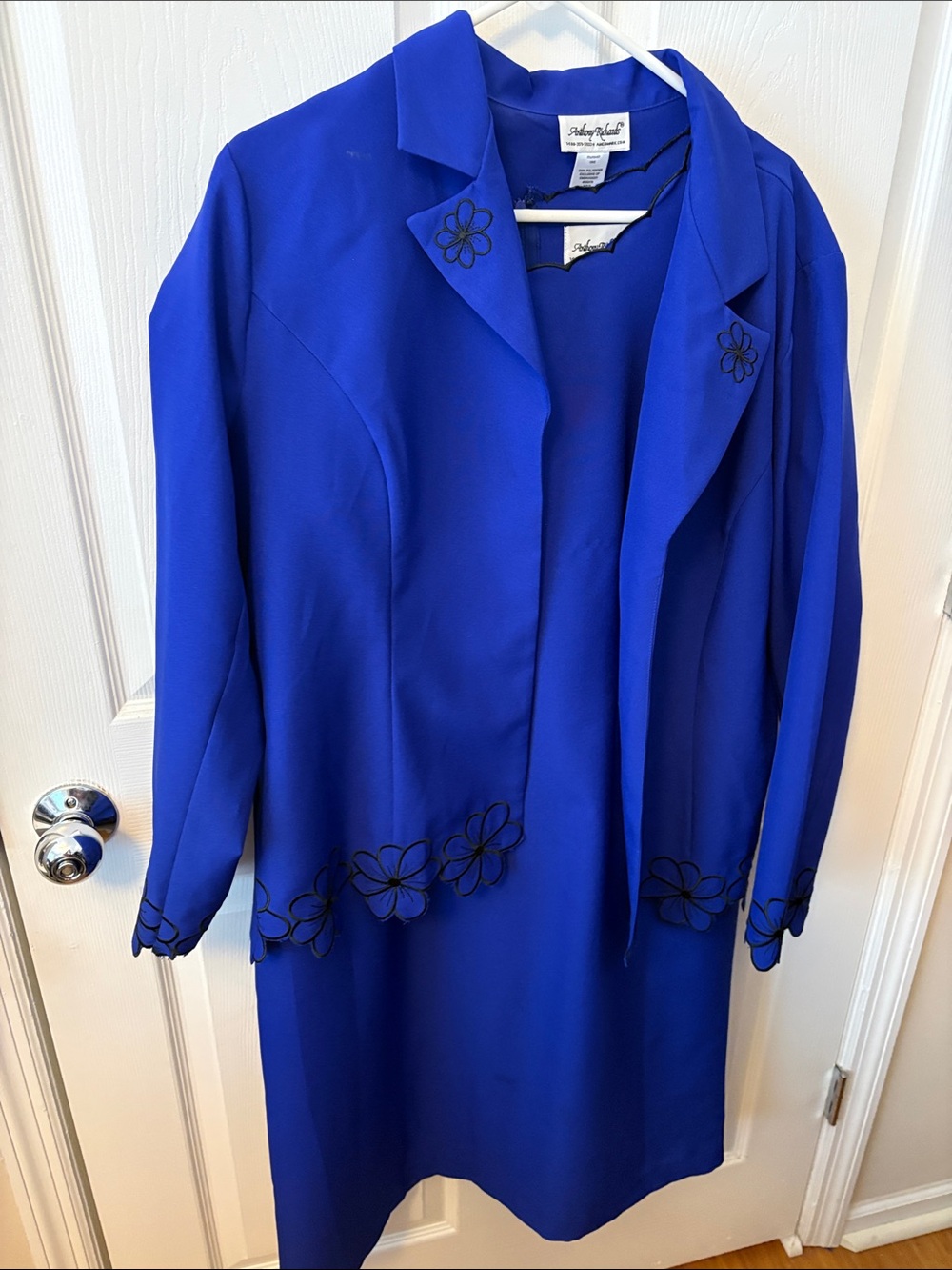 Ashley Ann Cobalt Blue Midi Dress with Embroidered Jacket